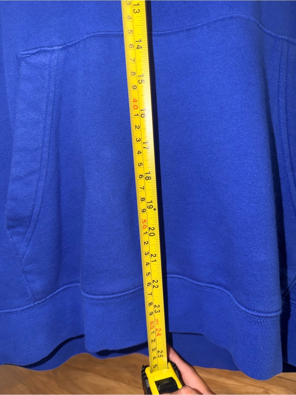 Nike Men’s Blue Crewneck Hoodie with White Swoosh - Picture 6 of 7